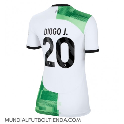 Camiseta Liverpool Diogo Jota #20 Segunda Equipación Replica 2023-24 para mujer mangas cortas